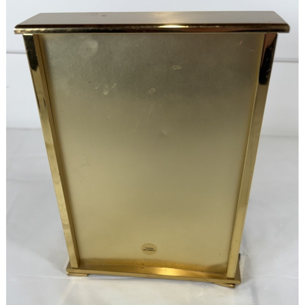 Selco Geneve 7" Gold Rectangle Desk/Mantle World Map Clock Vintage TESTED - Picture 2 of 8